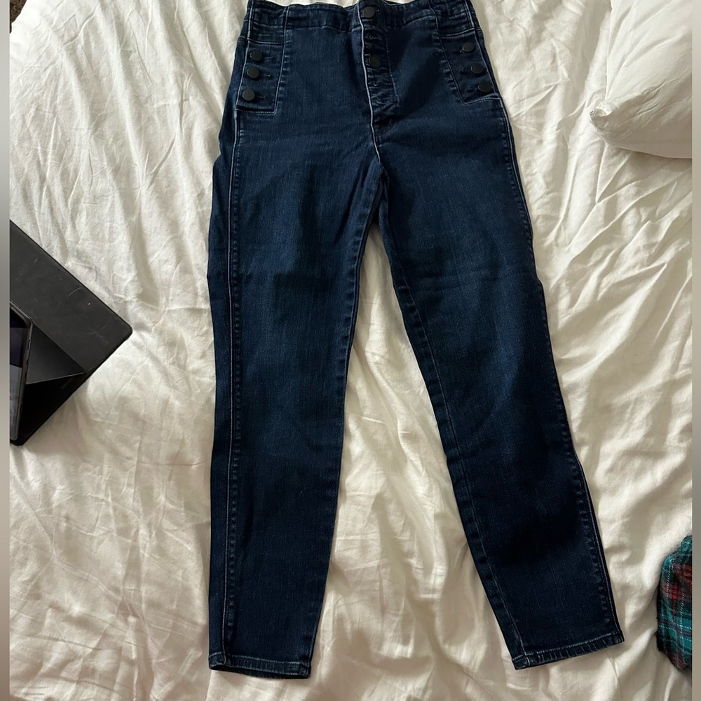 J. Brand high waist side button stretch jeans size 28